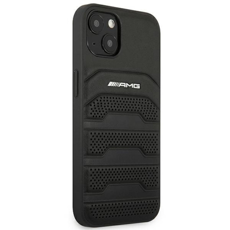Mercedes-AMG AMHCP14MGSEBK Apple iPhone 14 Plus / 15 Plus hardcase, Leather Debossed Lines, zwart