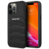 Mercedes-AMG AMHCP14XGSEBK Apple iPhone 14 Pro Max hardcase, Leather Debossed Lines, zwart