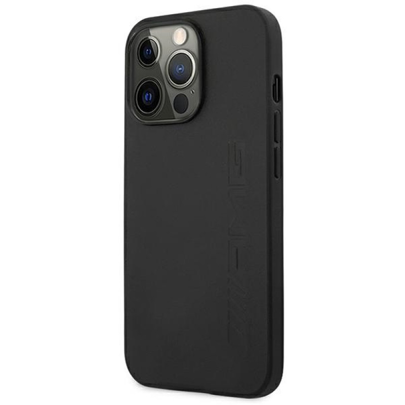 Mercedes-AMG AMHCP14XDOLBK Apple iPhone 14 Pro Max hardcase, Leather Hot Stamped, zwart