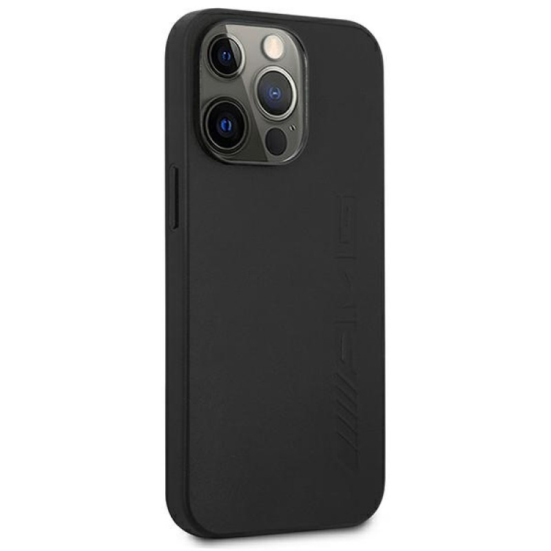 Mercedes-AMG AMHCP14XDOLBK Apple iPhone 14 Pro Max hardcase, Leather Hot Stamped, zwart