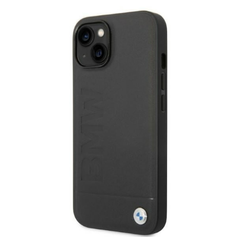 BMW BMHMP14SSLLBK Apple iPhone 14 hardcase, Signature Logo Imprint MagSafe, zwart
