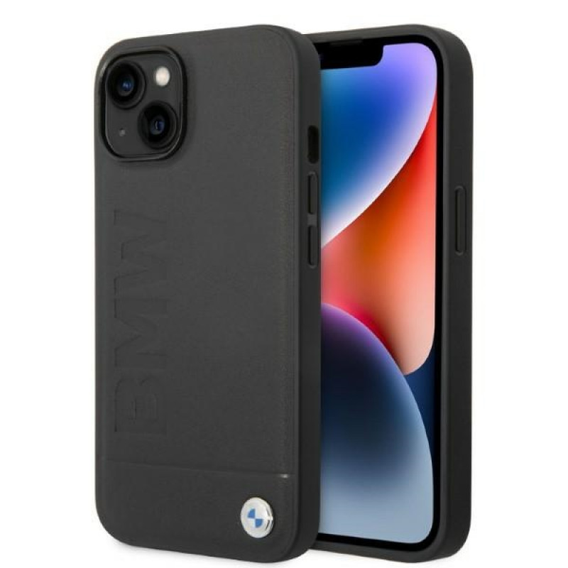 BMW BMHMP14MSLLBK Apple iPhone 14 Plus / 15 Plus hardcase, Signature Logo Imprint MagSafe, zwart