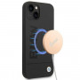 BMW BMHMP14MSLBLBK Apple iPhone 14 Plus / 15 Plus hardcase, Silicone Signature Logo MagSafe, zwart