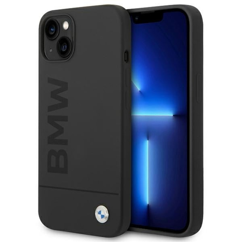 BMW BMHMP14MSLBLBK Apple iPhone 14 Plus / 15 Plus hardcase, Silicone Signature Logo MagSafe, zwart