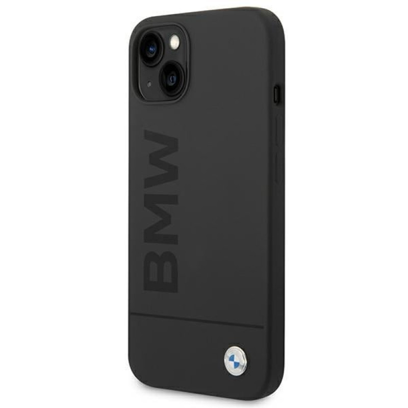 BMW BMHMP14MSLBLBK Apple iPhone 14 Plus / 15 Plus hardcase, Silicone Signature Logo MagSafe, zwart