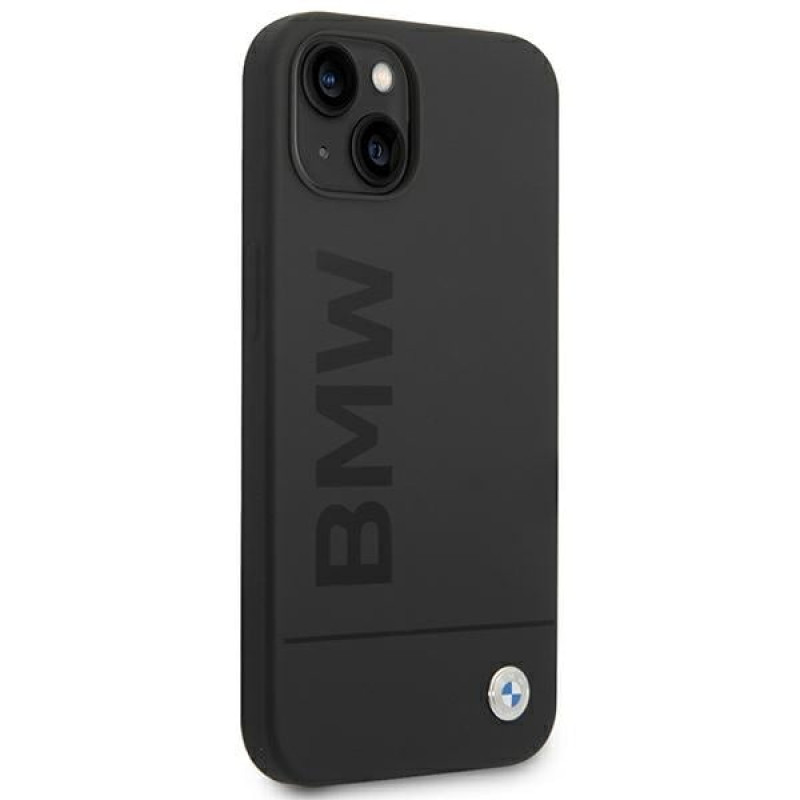 BMW BMHMP14MSLBLBK Apple iPhone 14 Plus / 15 Plus hardcase, Silicone Signature Logo MagSafe, zwart