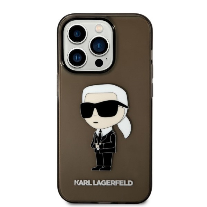 Karl Lagerfeld KLHCP14XHNIKTCK Apple iPhone 14 Pro Max hardcase, Ikonik Karl, zwart