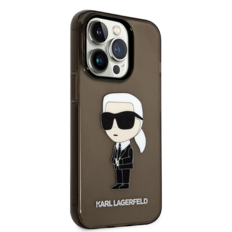 Karl Lagerfeld KLHCP14XHNIKTCK Apple iPhone 14 Pro Max hardcase, Ikonik Karl, zwart