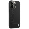 BMW BMHCP14LSLLBK Apple iPhone 14 Pro hoesje, Leather Stamp, zwart