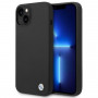 BMW BMHCP14SSILBK Apple iPhone 14-hoesje, Silicone Metal Logo, zwart
