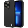BMW BMHCP14XSILBK Silicone Metal Logo hardcase voor Apple iPhone 14 Pro Max 6,7", zwart