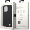 BMW BMHCP14XSILBK Silicone Metal Logo hardcase voor Apple iPhone 14 Pro Max 6,7", zwart