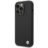 BMW BMHCP14XSILBK Silicone Metal Logo hardcase voor Apple iPhone 14 Pro Max 6,7", zwart