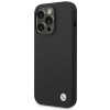 BMW BMHCP14LSILBK Apple iPhone 14 Pro hoesje, Silicone Metal Logo, zwart