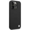BMW BMHCP14LSILBK Apple iPhone 14 Pro hoesje, Silicone Metal Logo, zwart