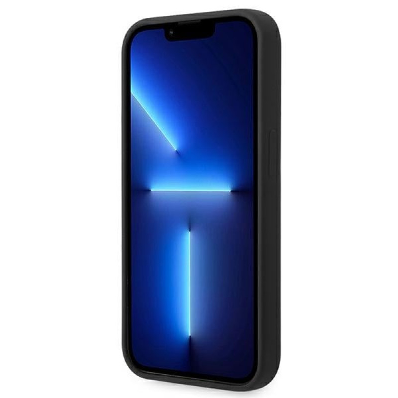 BMW BMHCP14LSILBK Apple iPhone 14 Pro hoesje, Silicone Metal Logo, zwart