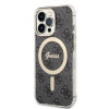 Guess GUBPP13LH4EACSK Case + draadloze oplader set voor Apple iPhone 13 Pro, zwarte hardcase 4G Print MagSafe