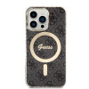 Guess GUBPP13LH4EACSK Case + draadloze oplader set voor Apple iPhone 13 Pro, zwarte hardcase 4G Print MagSafe
