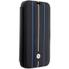 BMW BMBKP14L22RVSK Leather Stamp Blue Lines bookcase voor Apple iPhone 14 Pro 6,1", zwart