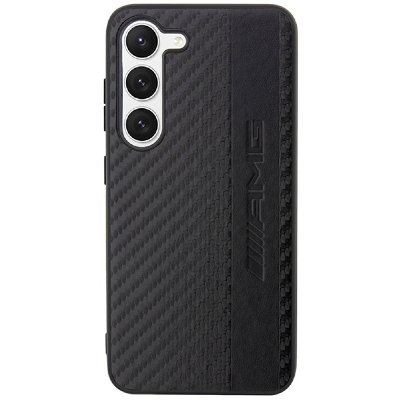 Mercedes-AMG AMHCS23SBLSCA Carbon Stripe & Embossed hardcase voor Samsung Galaxy S23 (S911), zwart