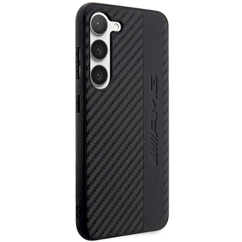 Mercedes-AMG AMHCS23SBLSCA Carbon Stripe & Embossed hardcase voor Samsung Galaxy S23 (S911), zwart