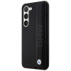 BMW BMHCS23M22RDPK Leather Textured & Stripe hardcase voor Samsung Galaxy S23+ (S916), zwart