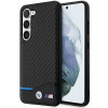 BMW BMHCS23M22NBCK Leather Carbon hardcase voor Samsung Galaxy S23+ (S916), zwart