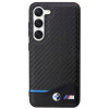 BMW BMHCS23M22NBCK Leather Carbon hardcase voor Samsung Galaxy S23+ (S916), zwart