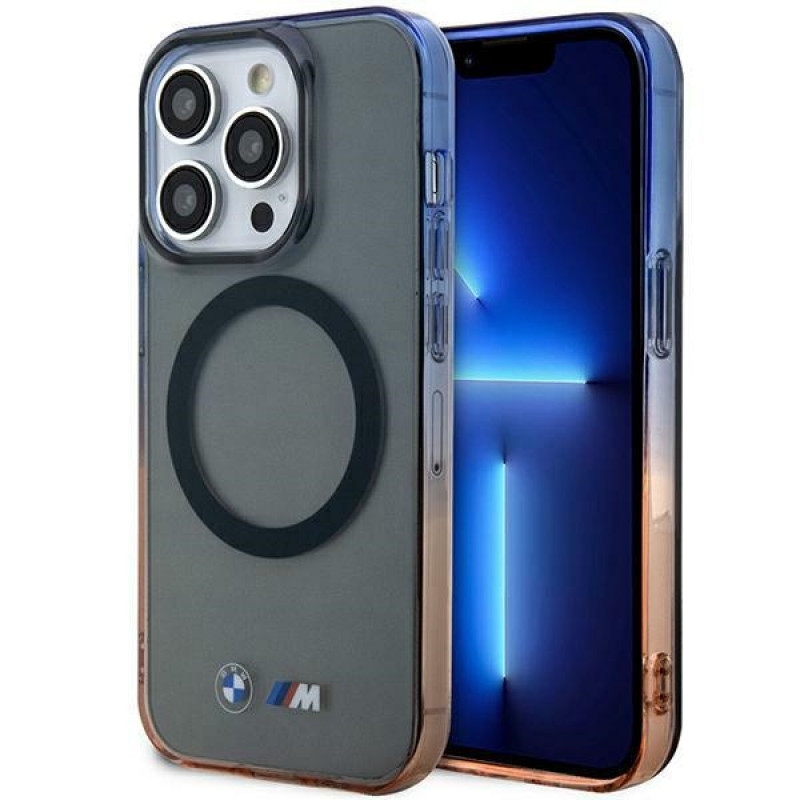 BMW BMHMP14XHTGE Gradient Bumper hardcase voor Apple iPhone 14 Pro Max, grijs, MagSafe