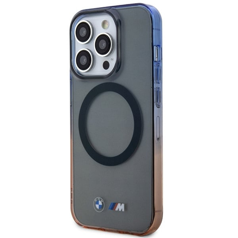BMW BMHMP14XHTGE Gradient Bumper hardcase voor Apple iPhone 14 Pro Max, grijs, MagSafe