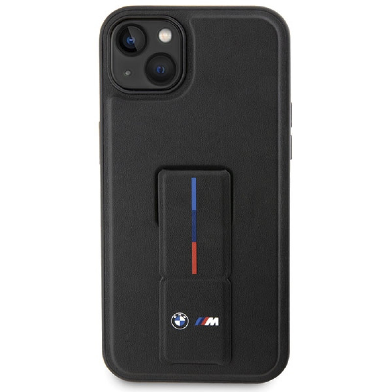 BMW Grip Stand Hot Stamp hoesje voor Apple iPhone 14 / 15 / 13, zwart