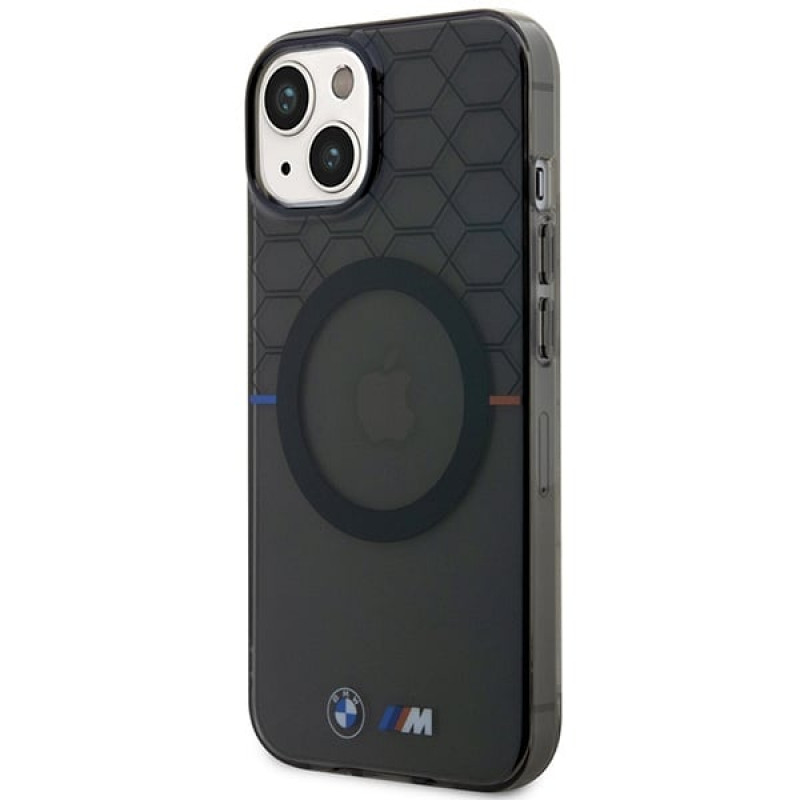 BMW BMHMP14MHGPK Pattern MagSafe hardcase voor Apple iPhone 14 Plus / 15 Plus, grijs