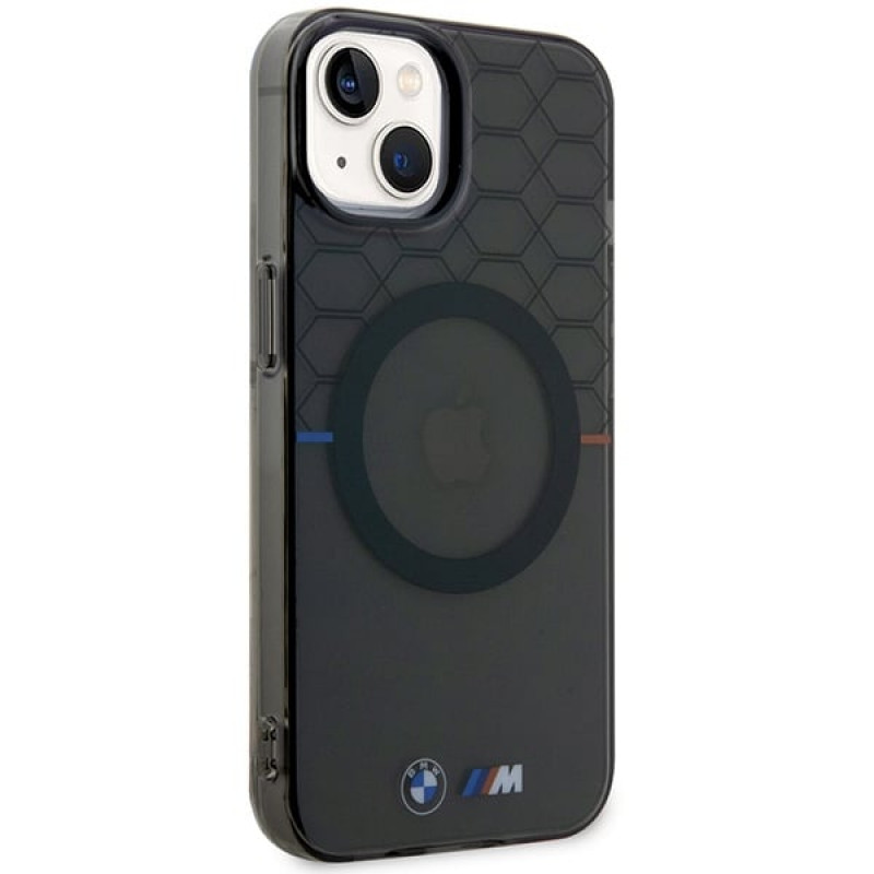 BMW BMHMP14MHGPK Pattern MagSafe hardcase voor Apple iPhone 14 Plus / 15 Plus, grijs