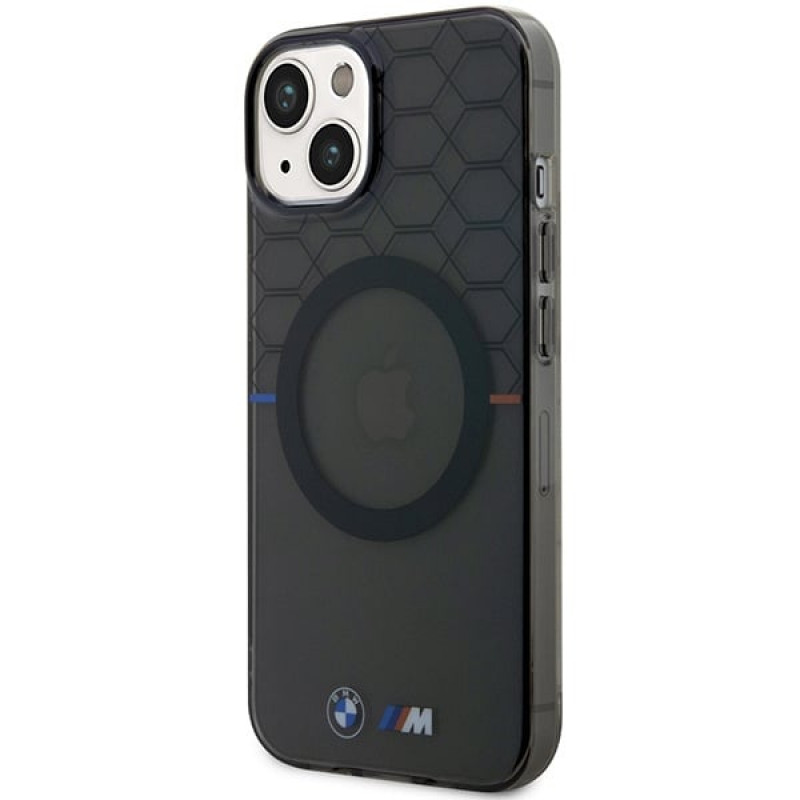 BMW BMHMP14SHGPK Pattern MagSafe hardcase voor Apple iPhone 14, grijs