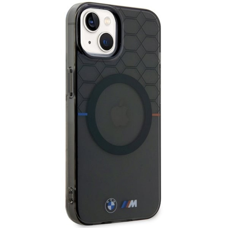 BMW BMHMP14SHGPK Pattern MagSafe hardcase voor Apple iPhone 14, grijs