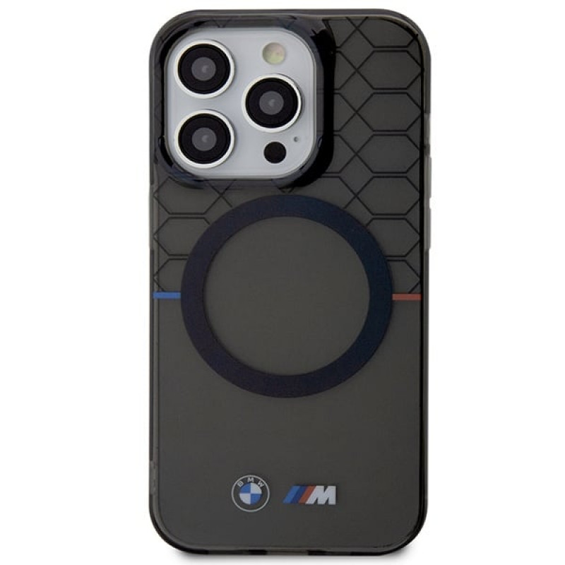 BMW BMHMP14LHGPK Pattern MagSafe hardcase voor Apple iPhone 14 Pro, grijs