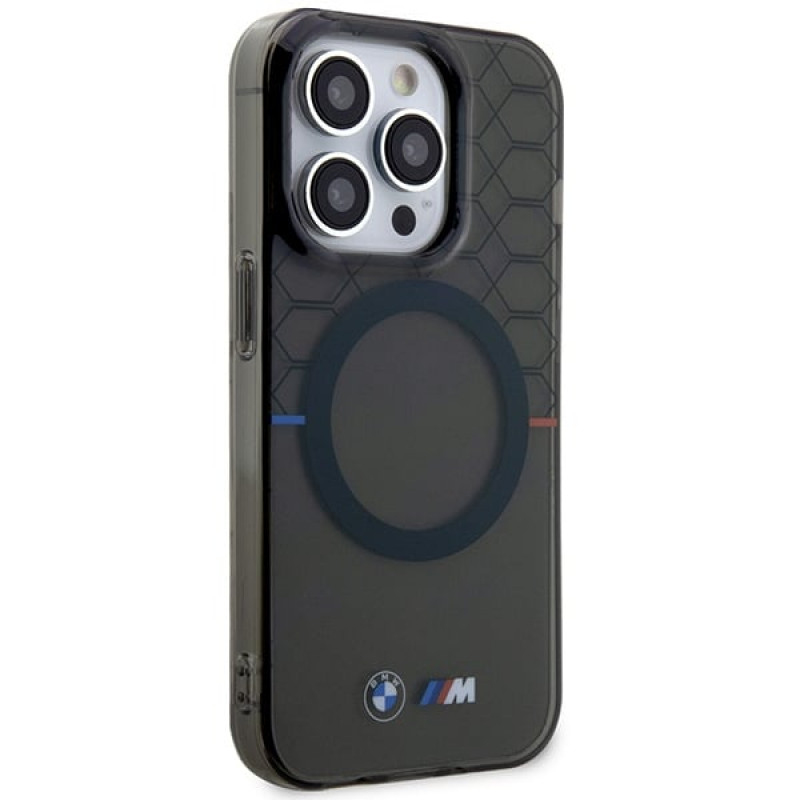 BMW BMHMP14LHGPK Pattern MagSafe hardcase voor Apple iPhone 14 Pro, grijs
