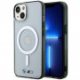 BMW BMHMP14MHCRS Silver Ring MagSafe hardcase voor Apple iPhone 14 Plus / 15 Plus, transparant