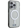 BMW BMHMP14LHCRS Silver Ring MagSafe hardcase voor Apple iPhone 14 Pro, transparant