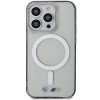 BMW BMHMP14XHCRS Silver Ring MagSafe hardcase voor Apple iPhone 14 Pro Max, transparant