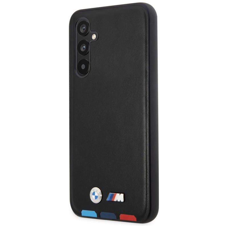 BMW BMHCSA5422PTDK Leather Stamp Tricolor hardcase voor Samsung Galaxy A54 (A546), zwart