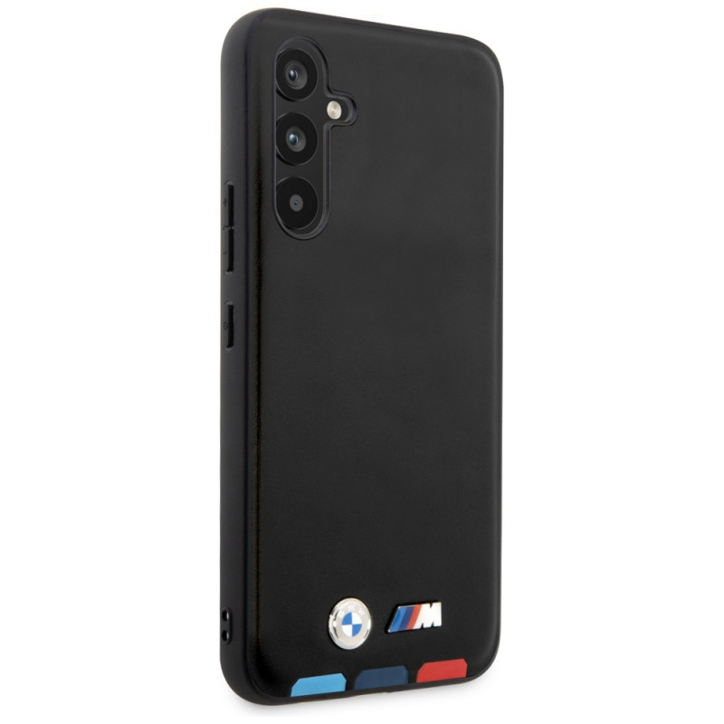 BMW BMHCSA5422PTDK Leather Stamp Tricolor hardcase voor Samsung Galaxy A54 (A546), zwart
