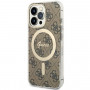 Guess GUHMP13LH4STW 4G MagSafe-hardcase voor Apple iPhone 13 Pro, bruin