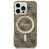 Guess GUHMP13LH4STW 4G MagSafe-hardcase voor Apple iPhone 13 Pro, bruin