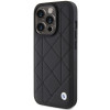BMW BMHCP15X22RQDK Leren gewatteerde hoes voor Apple iPhone 15 Pro Max, zwart