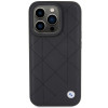 BMW BMHCP15X22RQDK Leren gewatteerde hoes voor Apple iPhone 15 Pro Max, zwart