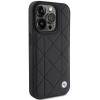 BMW BMHCP15X22RQDK Leren gewatteerde hoes voor Apple iPhone 15 Pro Max, zwart