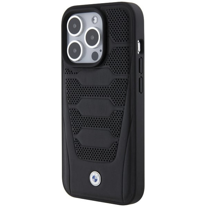 BMW BMHCP15X22RPSK Leather Seats Pattern hardcase voor Apple iPhone 15 Pro Max, zwart
