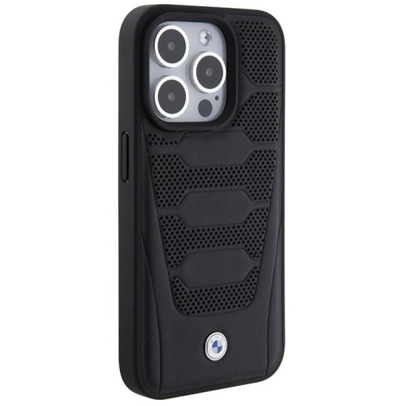 BMW BMHCP15X22RPSK Leather Seats Pattern hardcase voor Apple iPhone 15 Pro Max, zwart