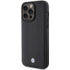 BMW BMHCP15L22RFGK Leather Diamond Pattern-hoesje voor Apple iPhone 15 Pro, zwart
